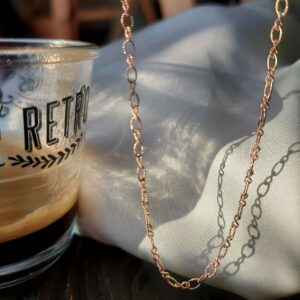 Collana catena diamantata in oro rosa - immagine 3
